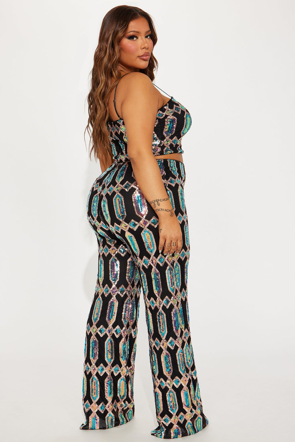 Just Your Fairytale Sequin Pant Set - Black/combo