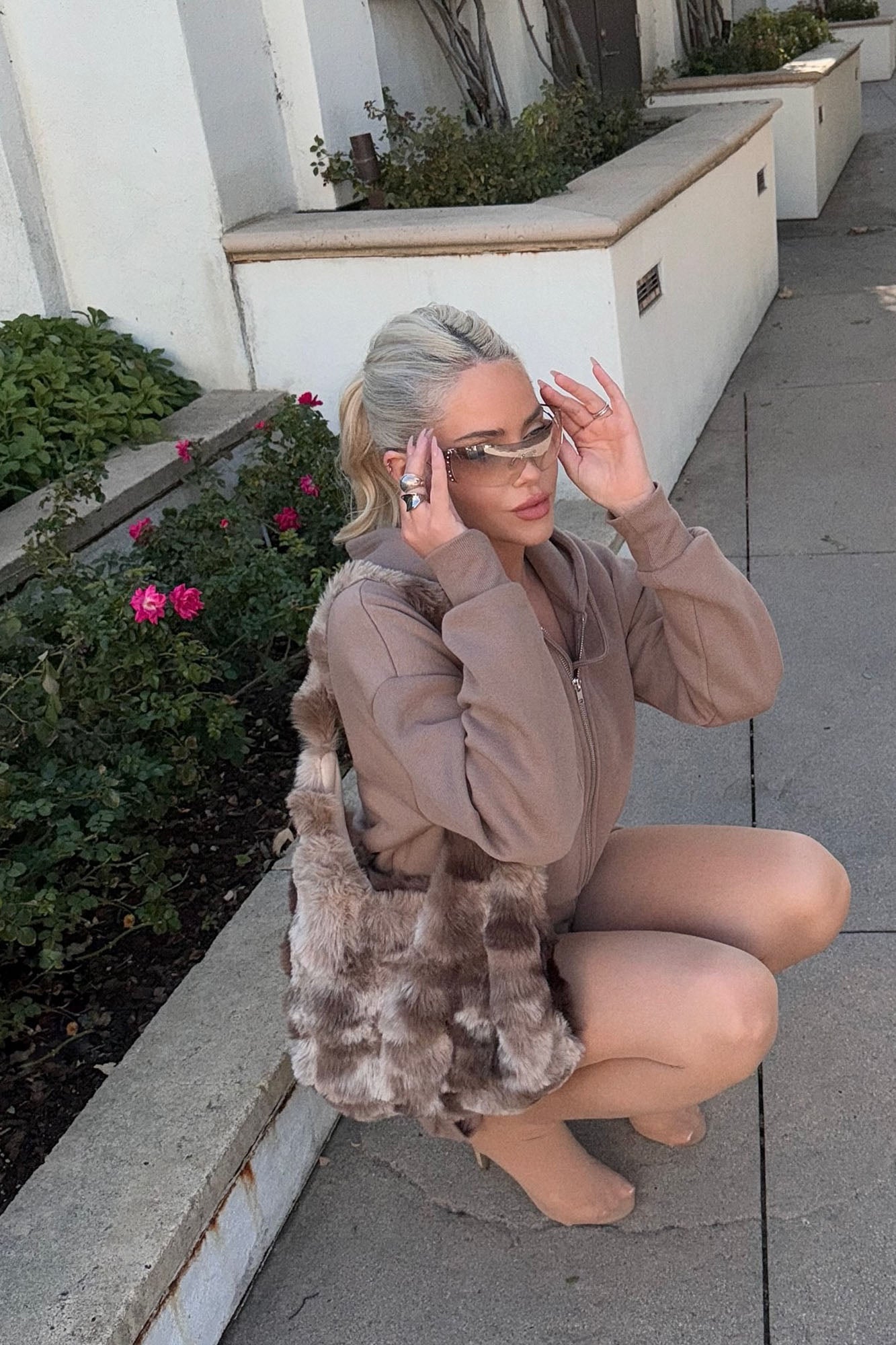 Cuddly Cub Tote Handbag - Brown/combo