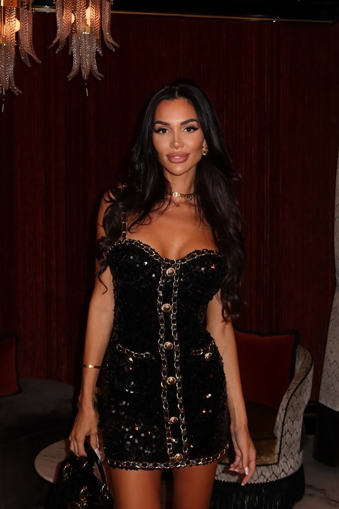 Madeline Sequin Mini Dress - Black