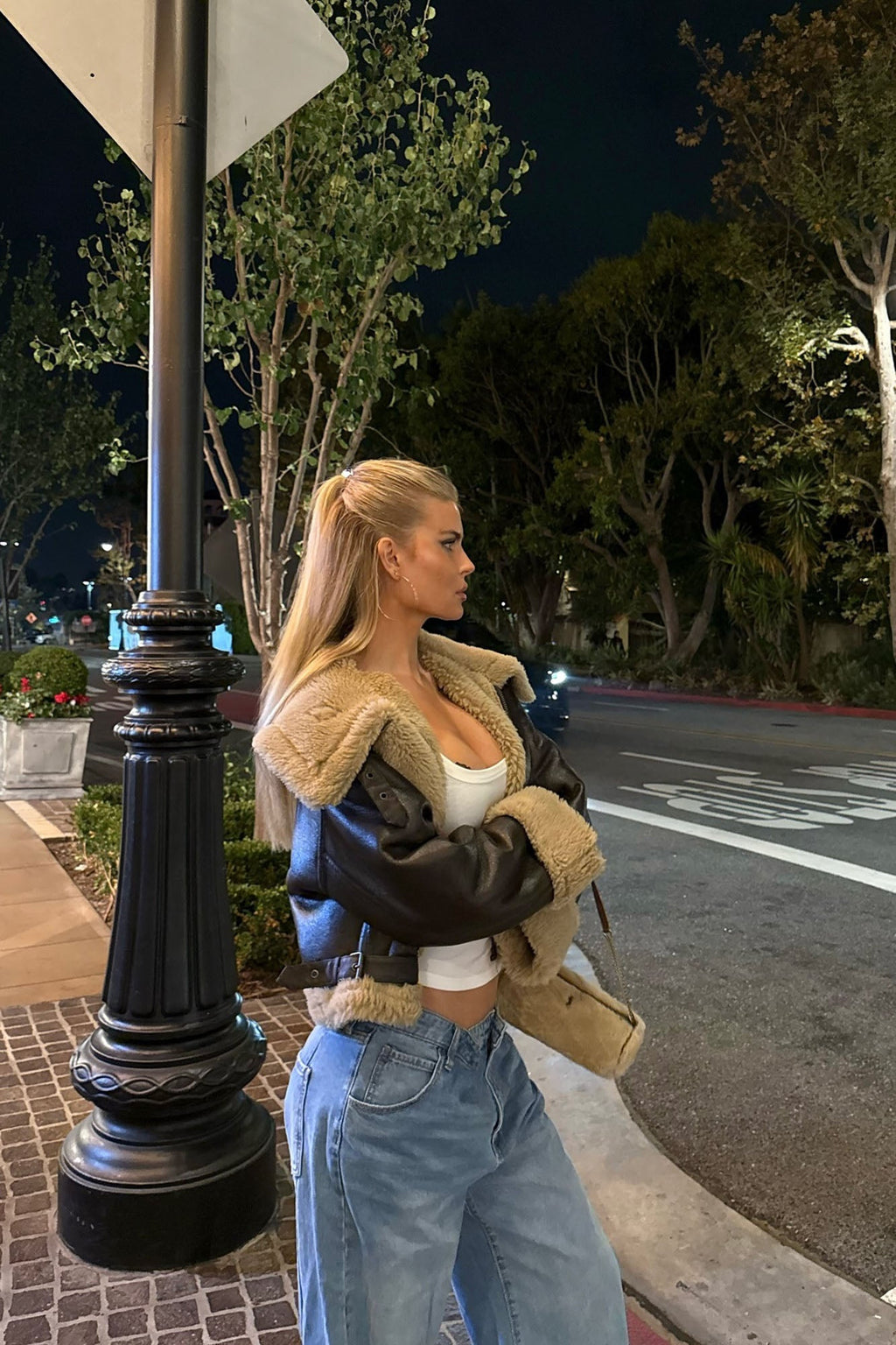 Taytum Faux Leather Jacket - Brown