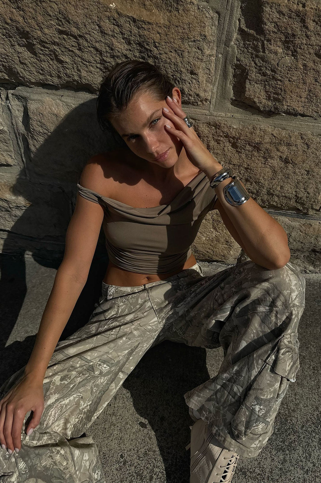 Got It Bad Stretch Cargo Jeans - Camouflage