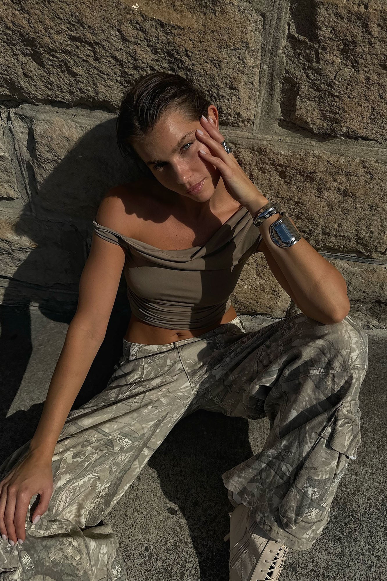 Got It Bad Stretch Cargo Jeans - Camouflage