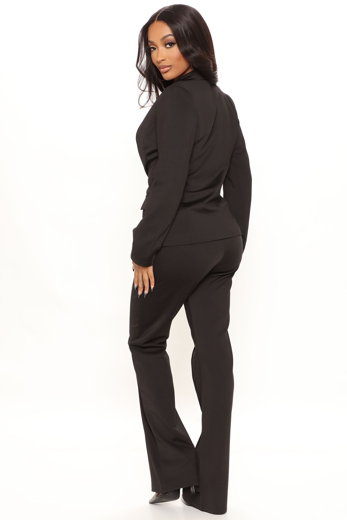 Business Per Usual Blazer Pant Set - Black