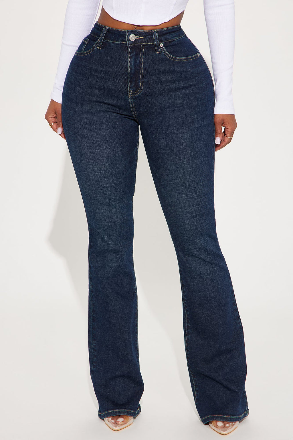 Instant BBL Padded Stretch Sculpting Flare Jeans - Dark Wash
