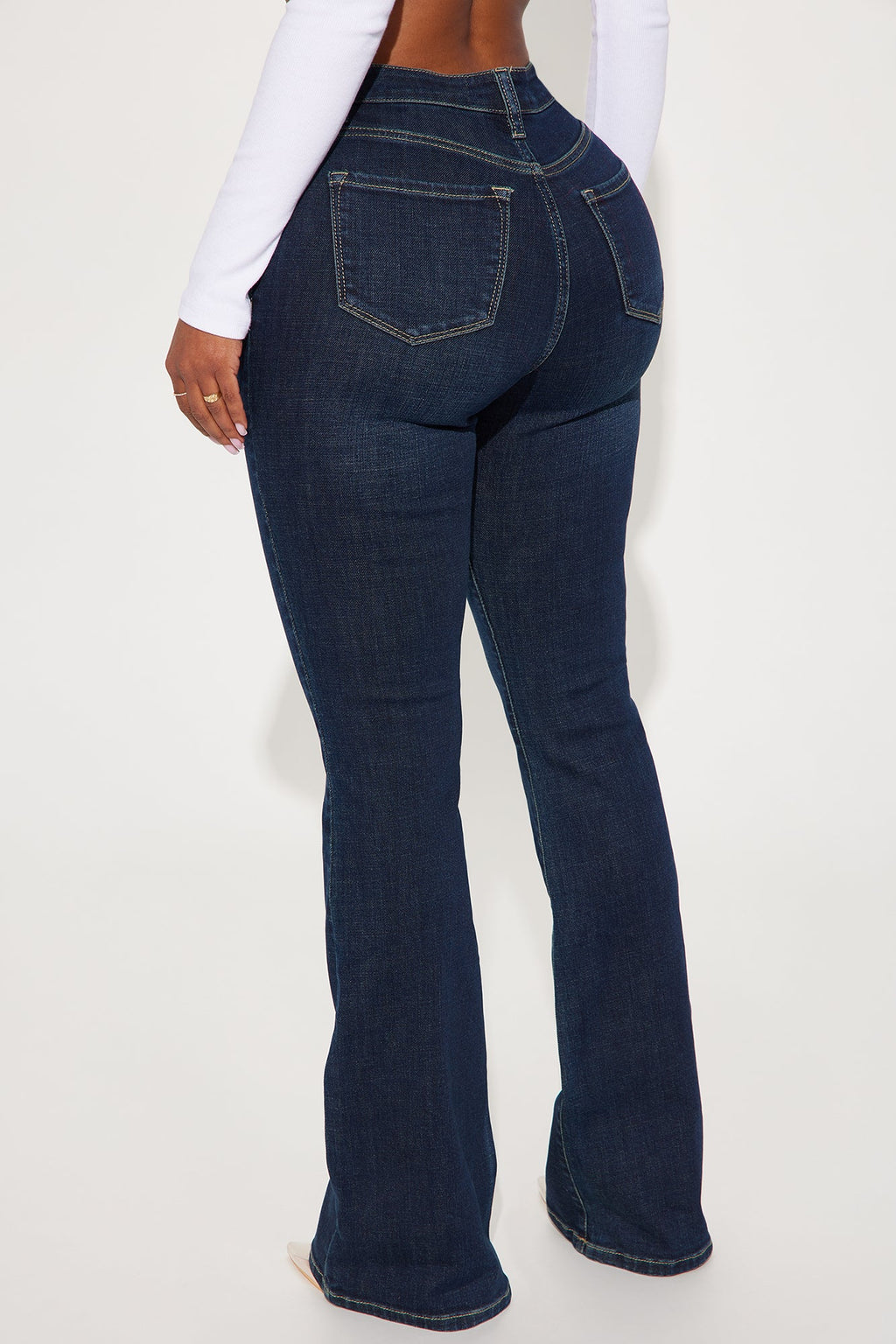 Instant BBL Padded Stretch Sculpting Flare Jeans - Dark Wash
