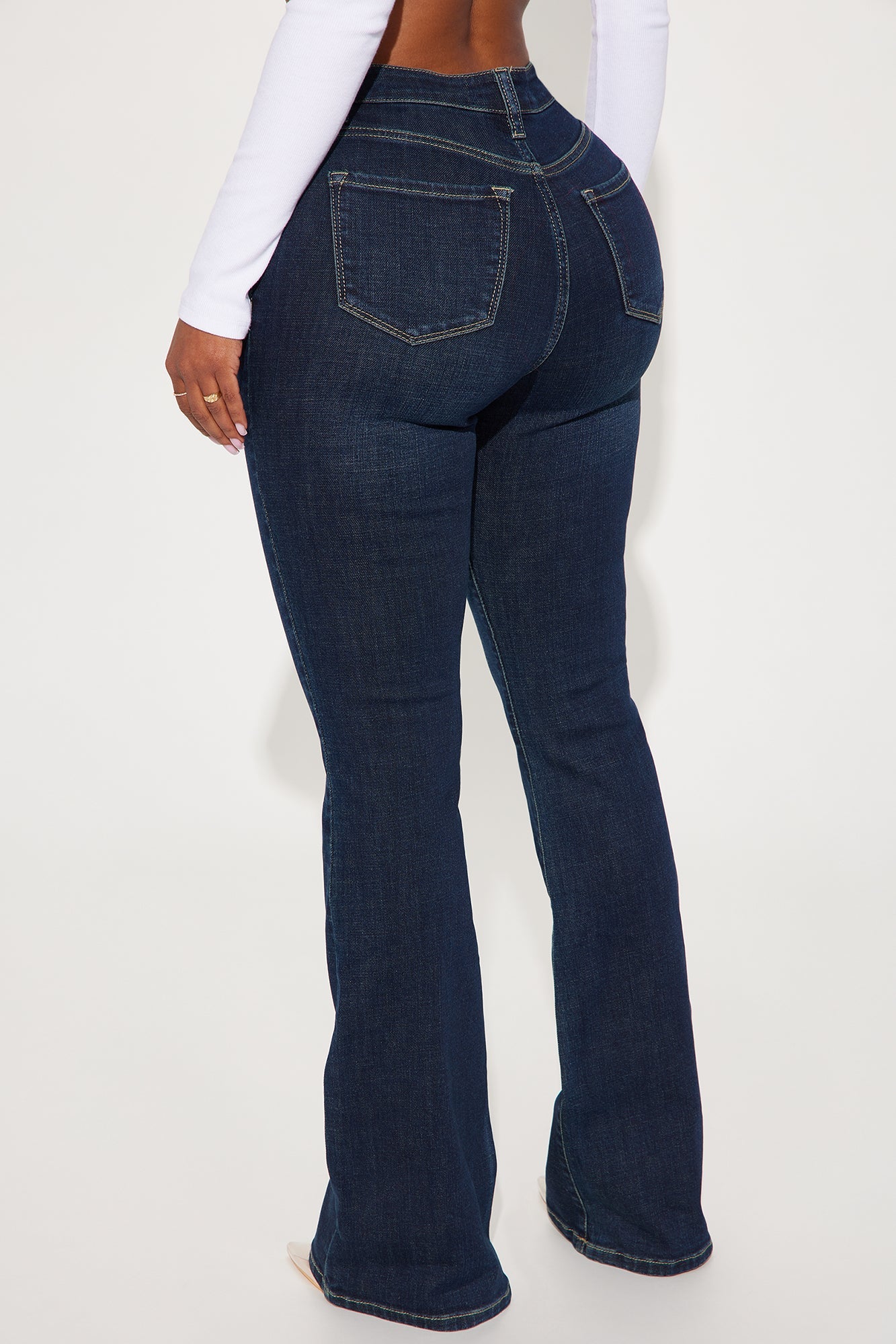 Instant BBL Padded Stretch Sculpting Flare Jeans - Dark Wash