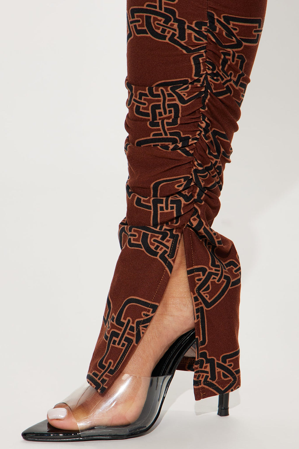Bree Marie Chain Link Stacked Legging - Brown/combo