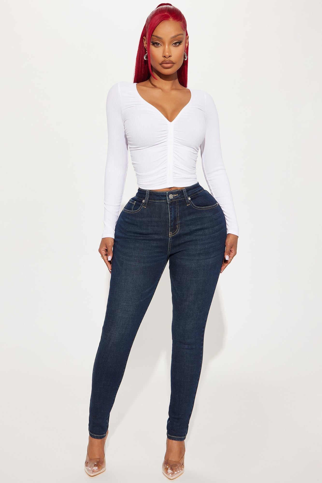 Instant BBL Padded Stretch Sculpting Skinny Jeans - Dark Wash