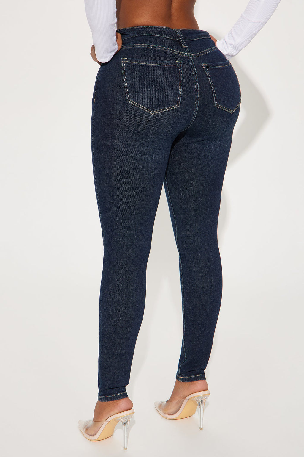 Instant BBL Padded Stretch Sculpting Skinny Jeans - Dark Wash