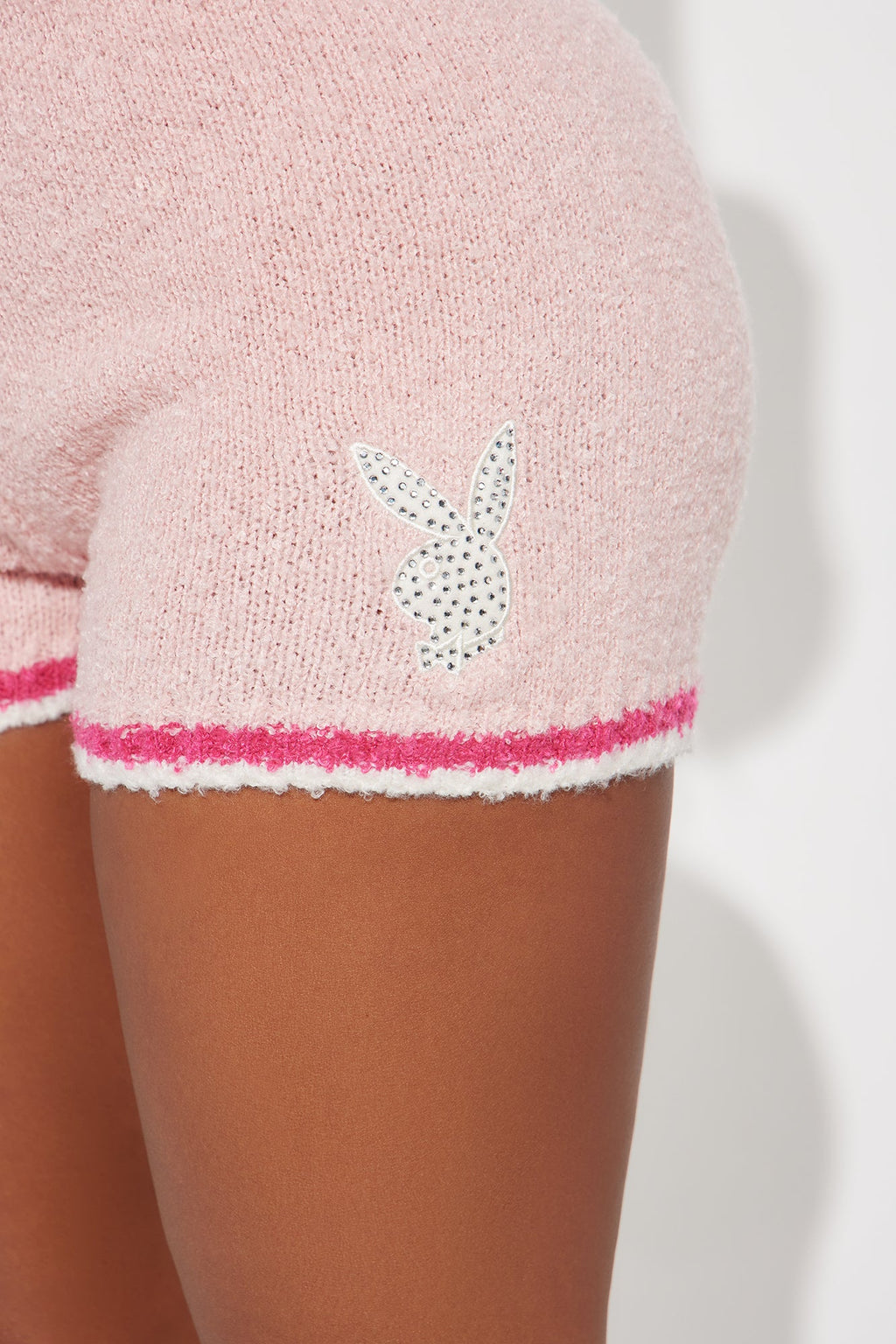 Playboy Princess Rhinestone Cozy Shorts - Pink