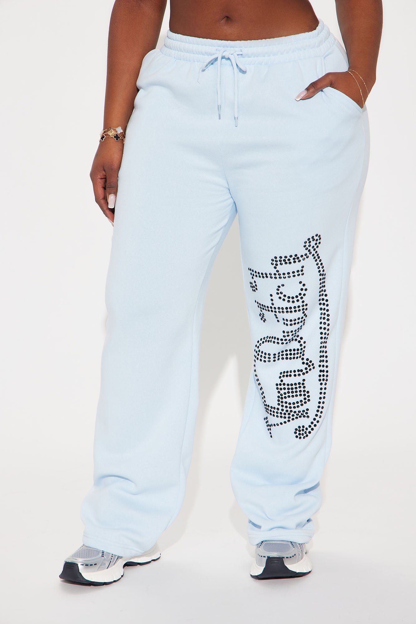 Von Dutch Classic Wide Leg Pant - Blue/Black