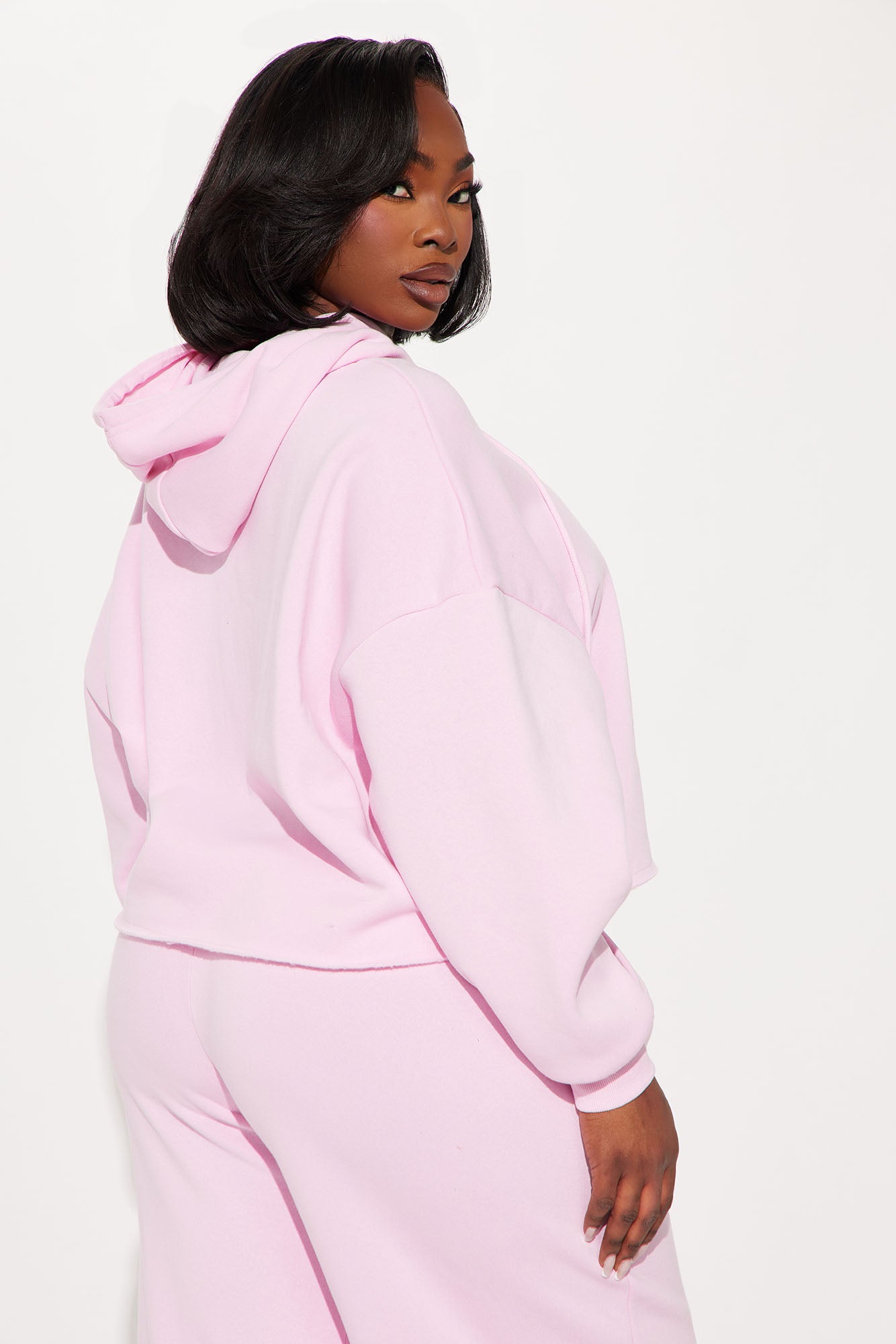 Von Dutch Rhinestone Cropped Hoodie - Pink