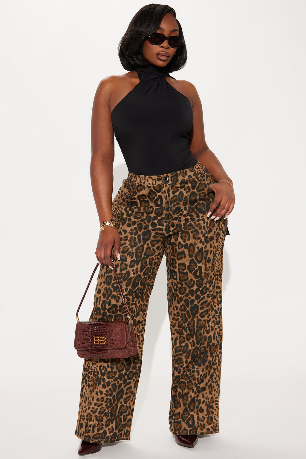 Sneaking Out Leopard Pant - Brown/combo