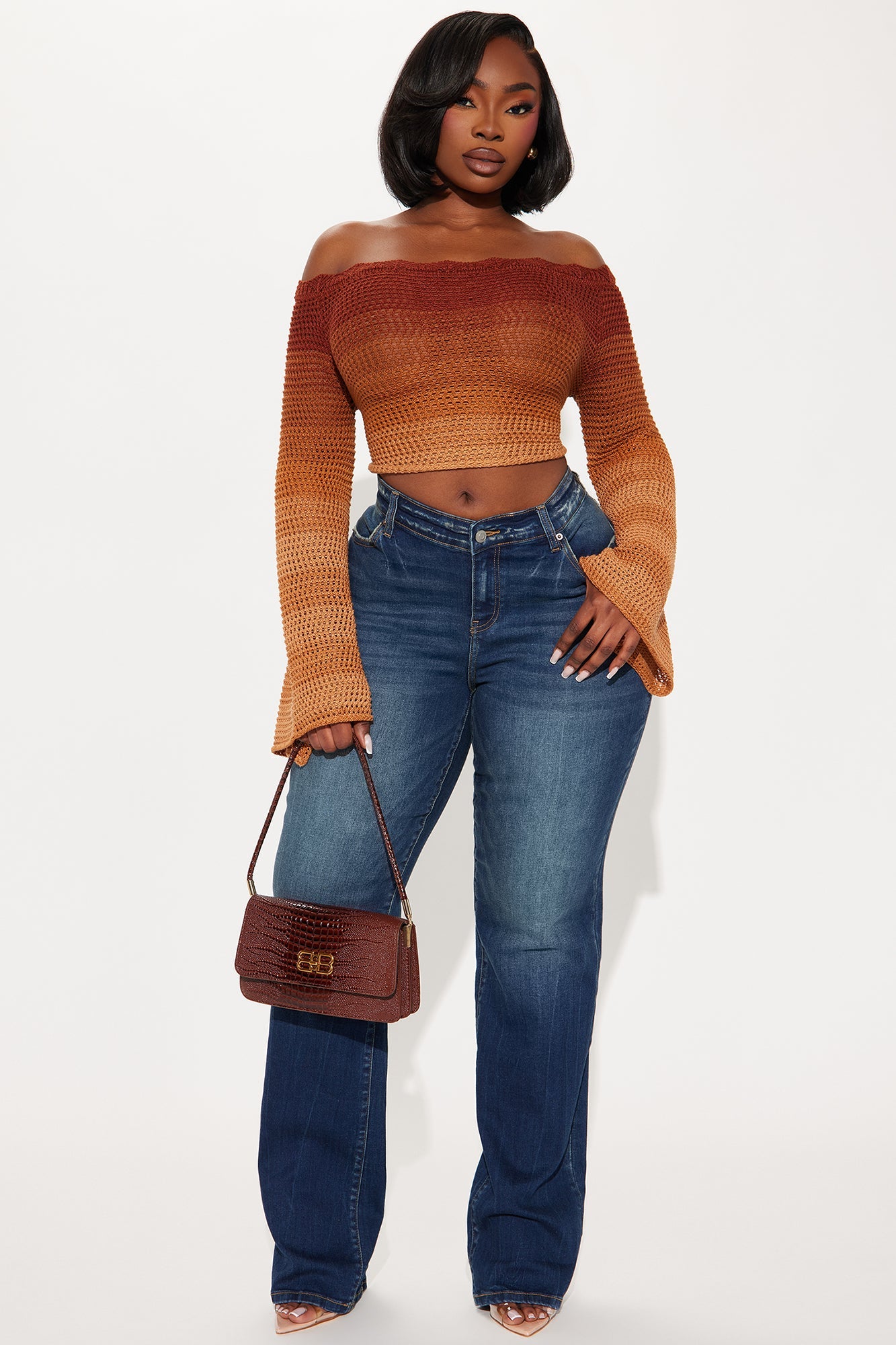 Vanya V-Waistband Stacked Straight Leg Jeans - Dark Wash