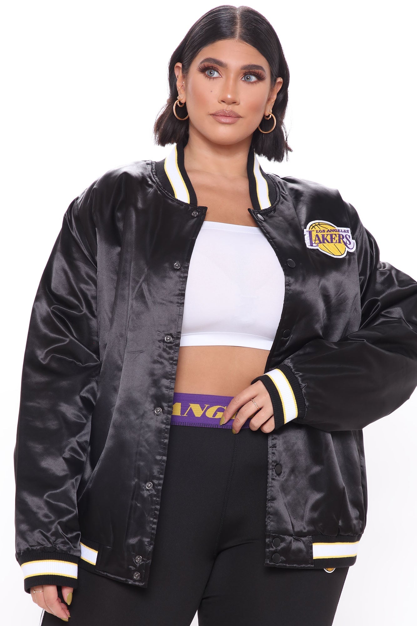 NBA Slam Dunk Lakers Bomber Jacket - Black