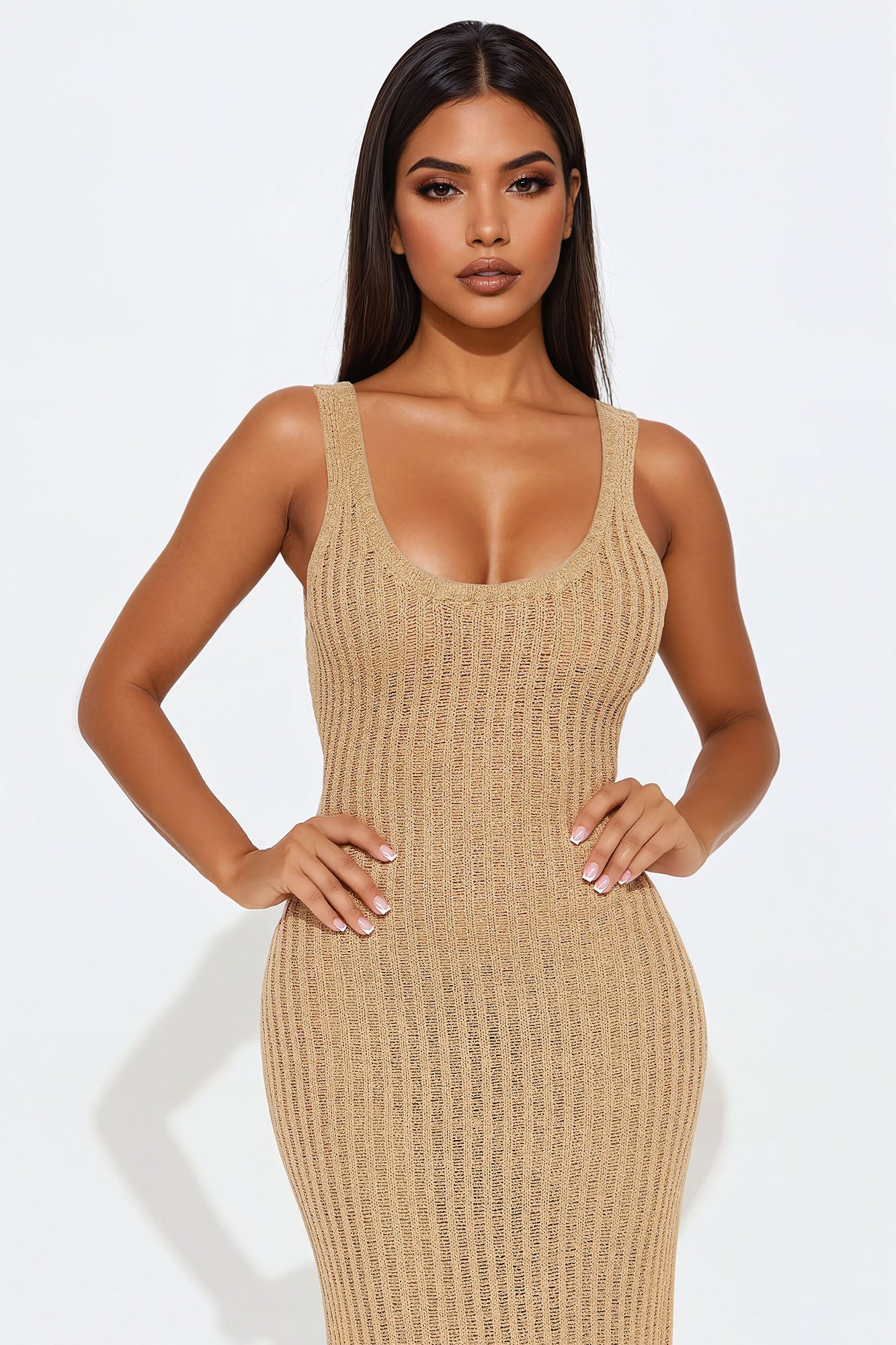 Mia 2 Piece Sweater Maxi Dress Set - Mocha