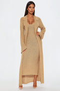 Mia 2 Piece Sweater Maxi Dress Set - Mocha