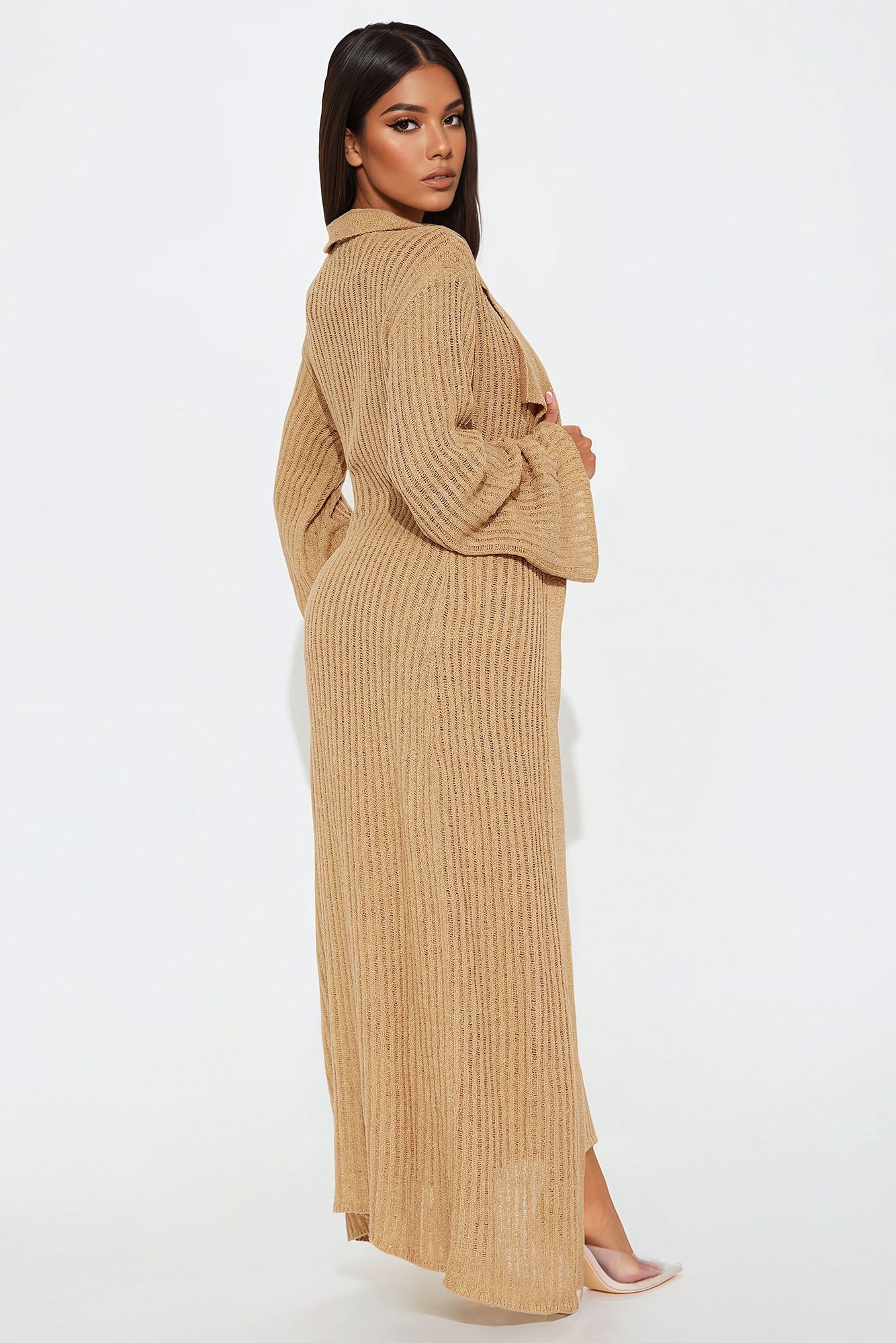 Mia 2 Piece Sweater Maxi Dress Set - Mocha