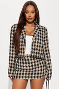 Old Money Rules Tweed Blazer - Black/combo
