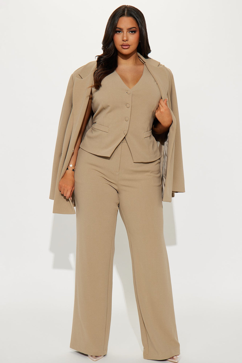 Core Competency 2 Piece Blazer - Taupe