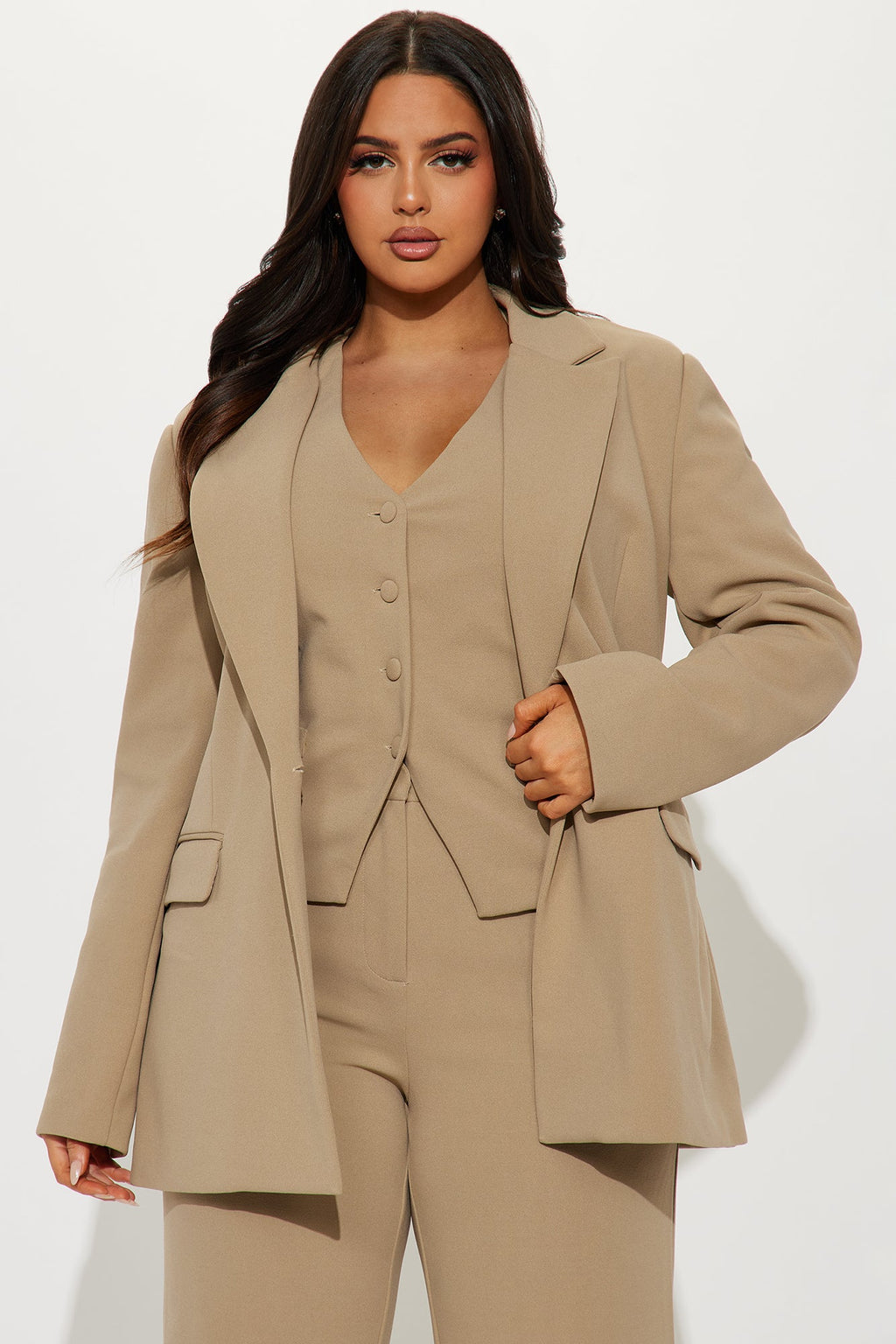 Core Competency 2 Piece Blazer - Taupe