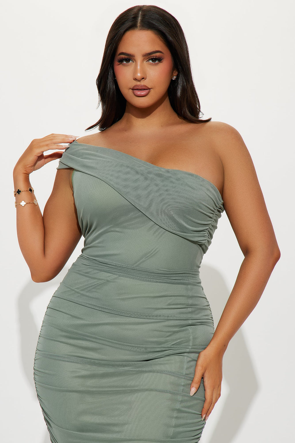 Real Legacy Mesh Midi Dress - Olive