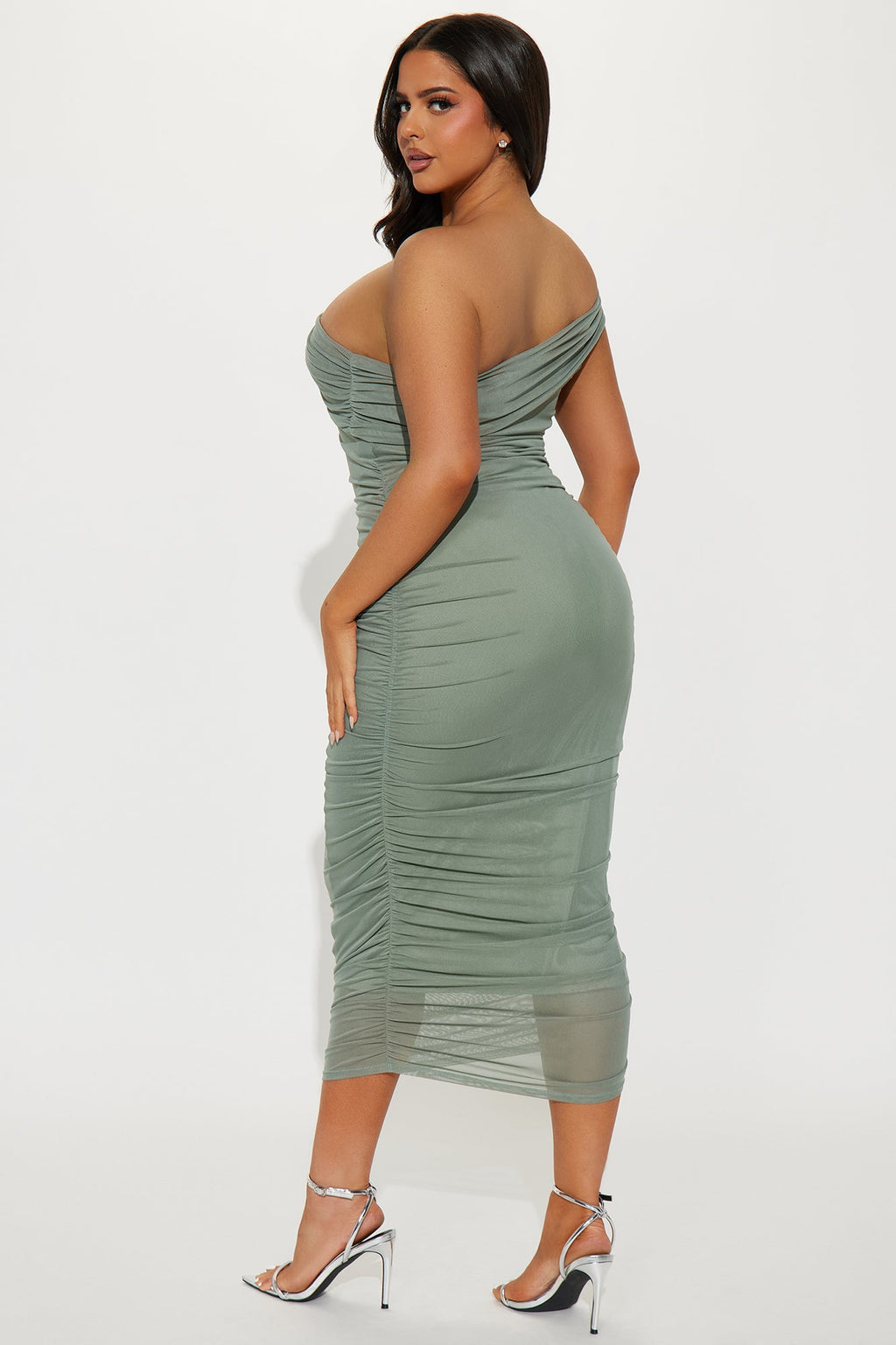 Real Legacy Mesh Midi Dress - Olive