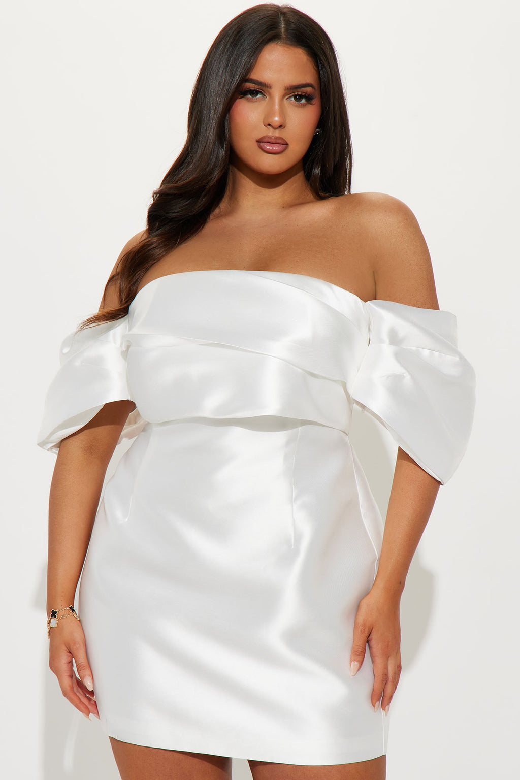 Allison Taffeta Mini Dress - White