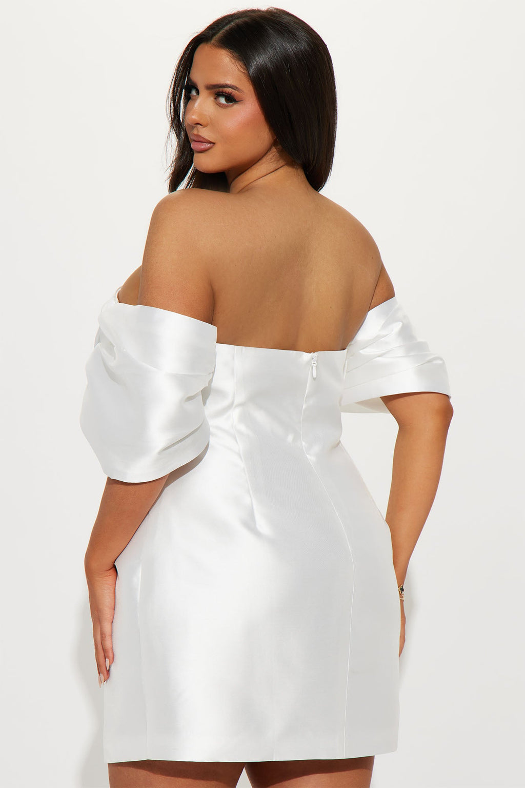 Allison Taffeta Mini Dress - White