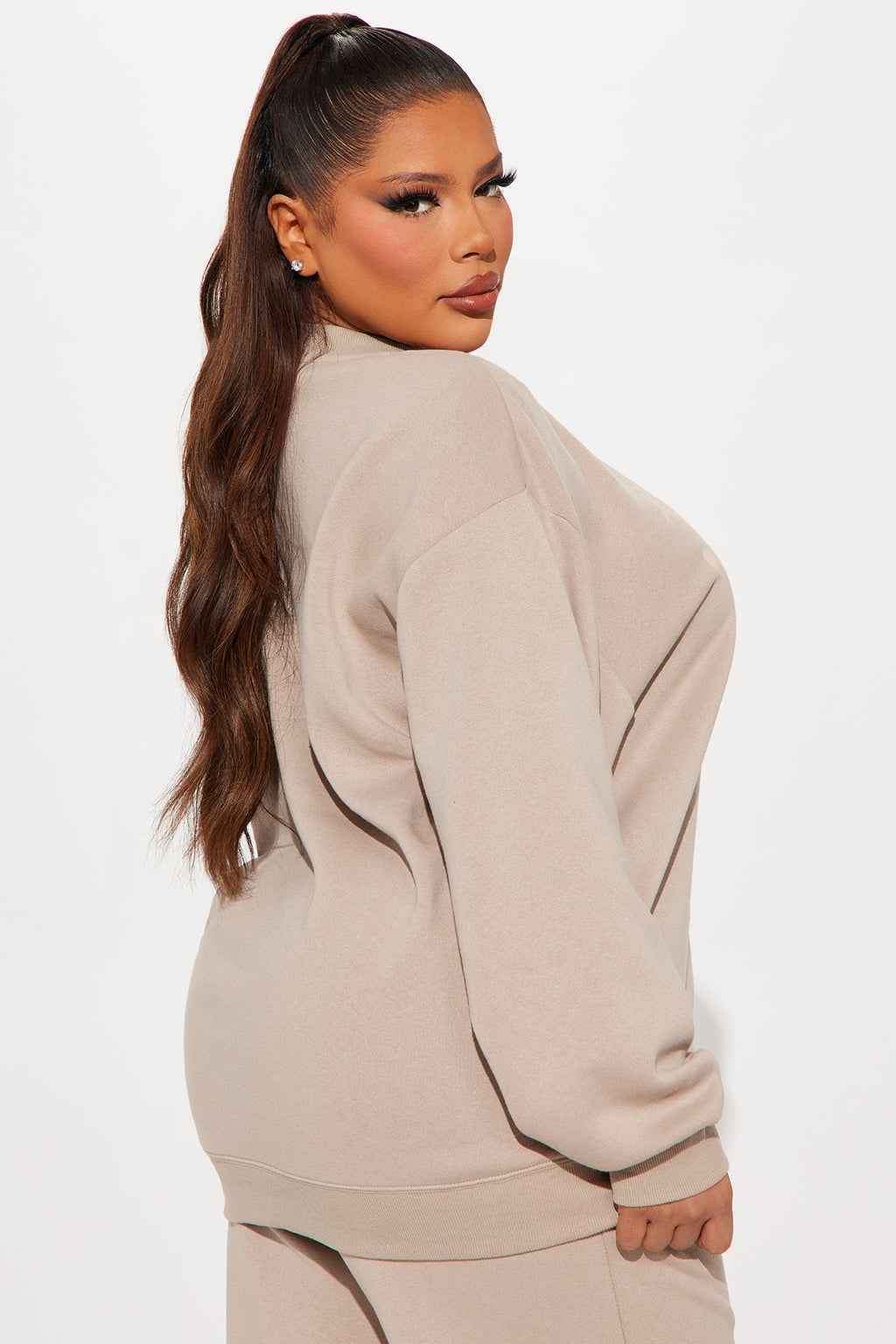 Von Dutch Distressed Crewneck Sweatshirt - Taupe