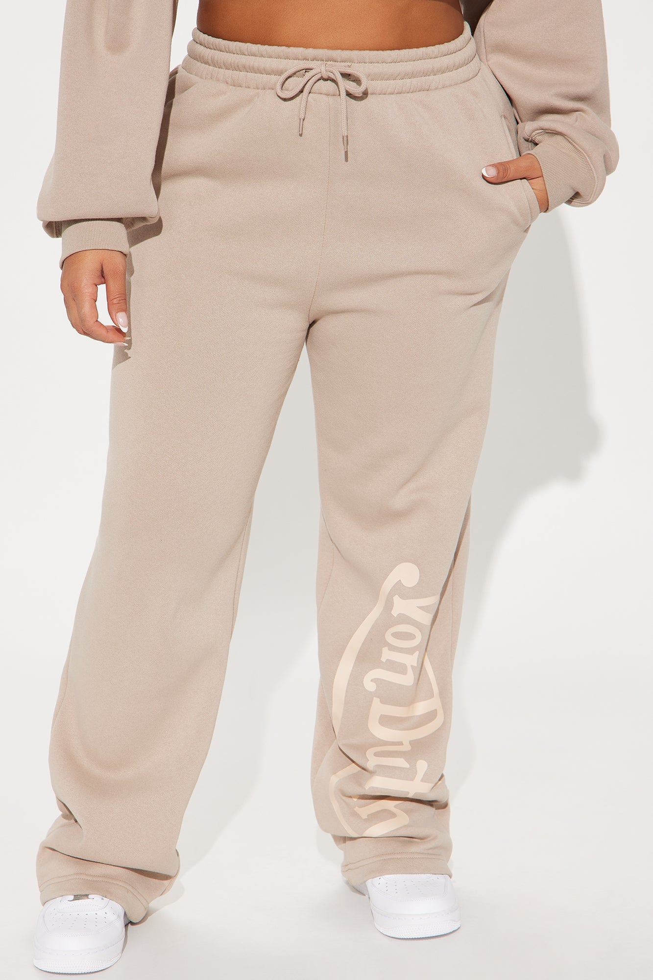 Von Dutch Distressed Wide Leg Pant - Taupe