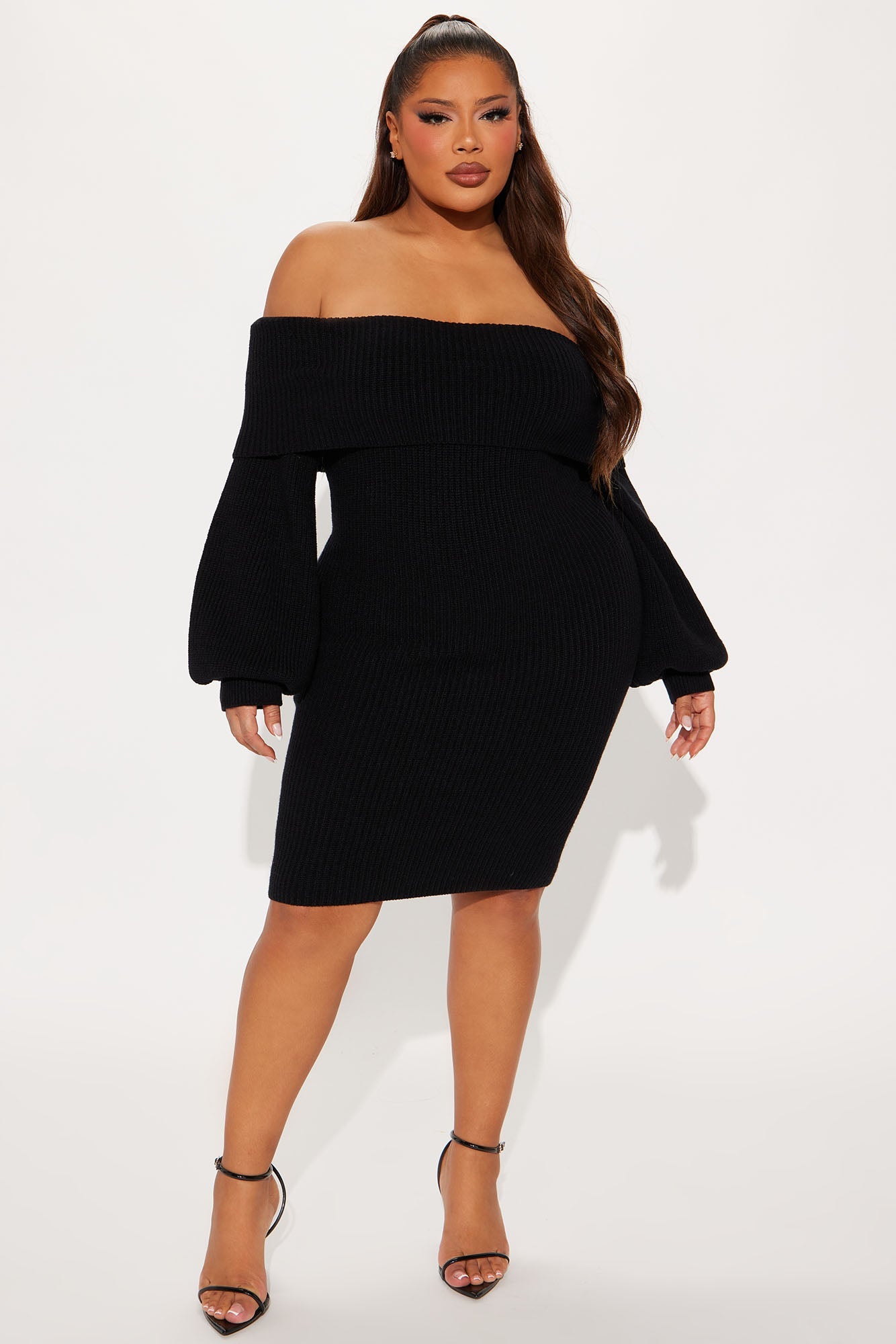 Faith Sweater Mini Dress - Black