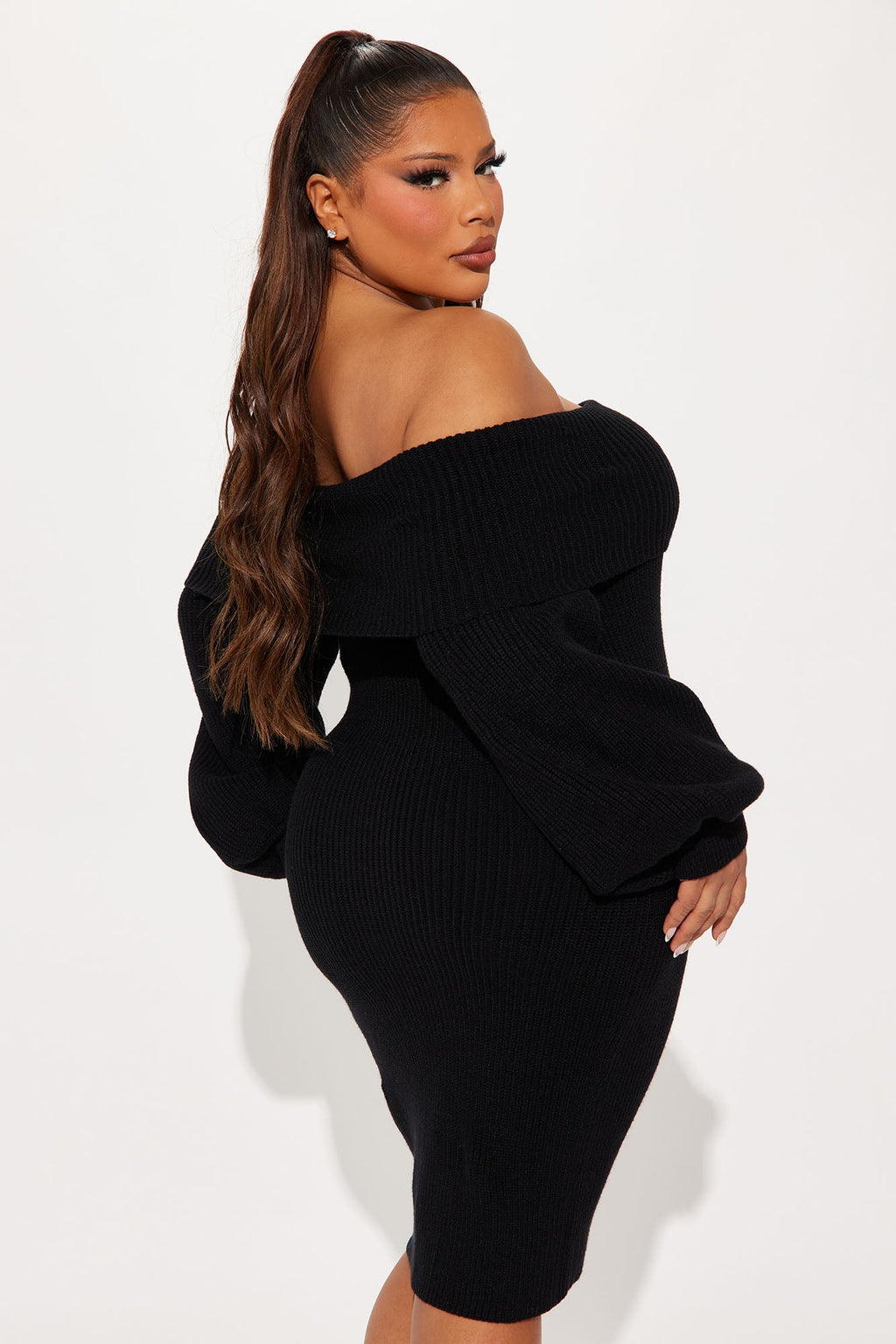 Faith Sweater Mini Dress - Black
