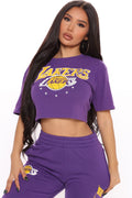 NBA Three Point Shot Lakers Crop Top - Purple