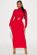 Brianna Belted Maxi Dress - Red