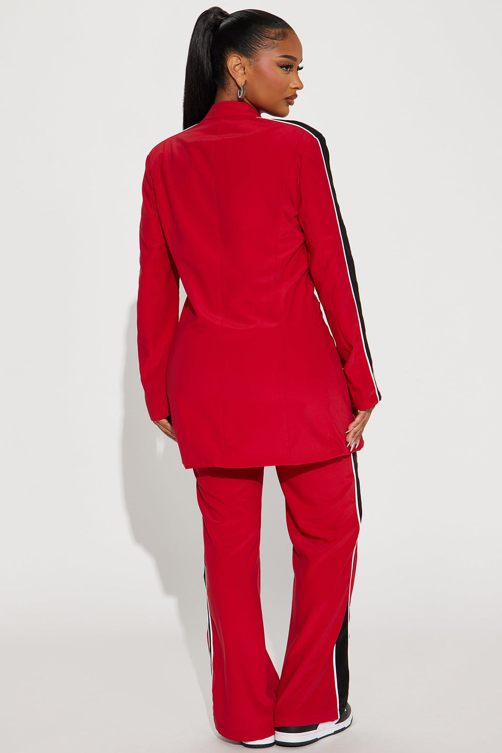 Always Focused Blazer Pant Set - Red