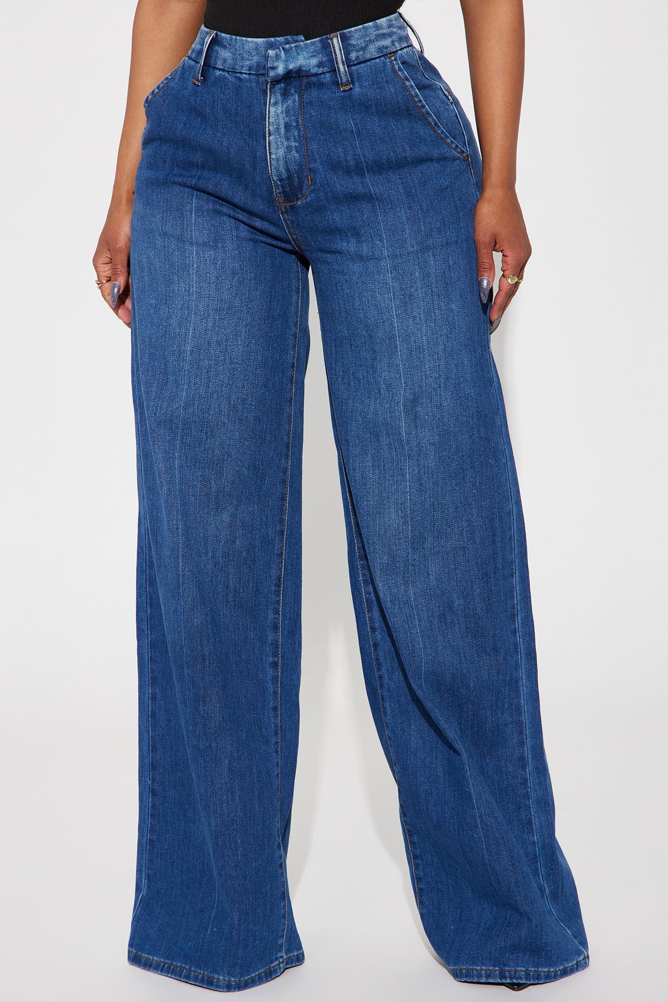Finly Flowy Trouser Jeans - Dark Wash