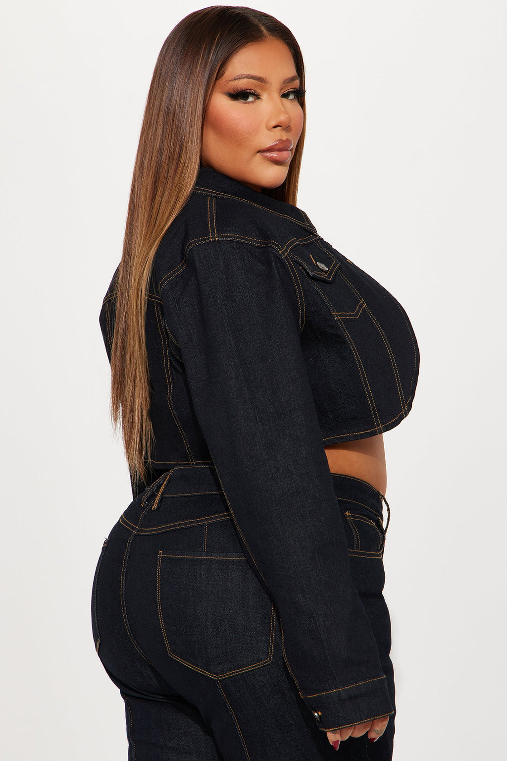 Pinegrove Cropped Denim Bolero Jacket - Dark Wash