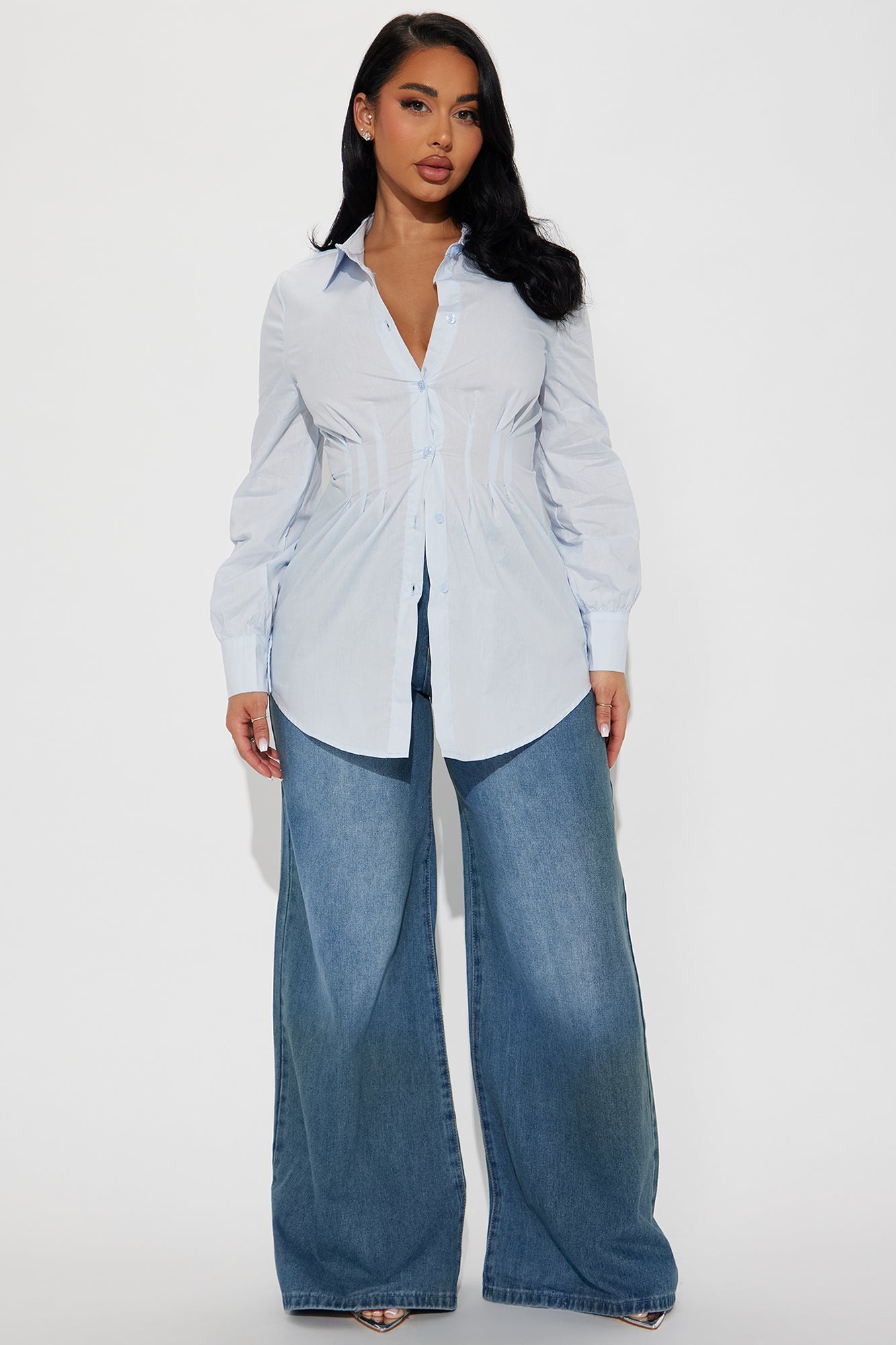 Charmed Life Poplin Shirt - Light Blue