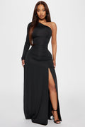 Deena Drop Waist Maxi Dress - Black