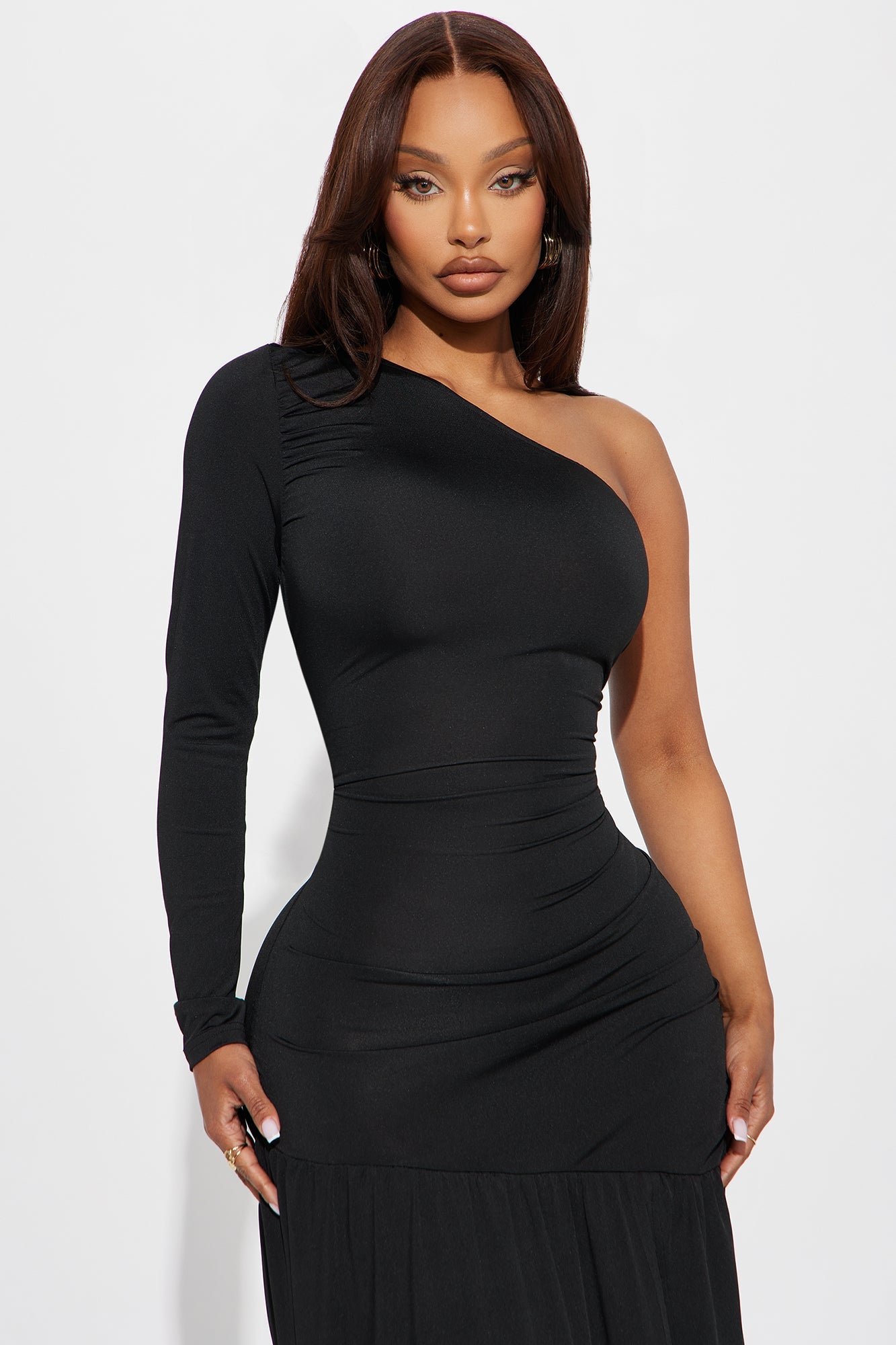 Deena Drop Waist Maxi Dress - Black