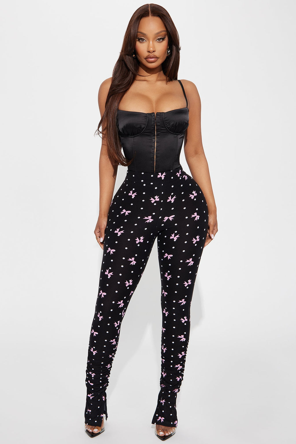 Bree Marie Polka Dot Stacked Legging - Black/combo