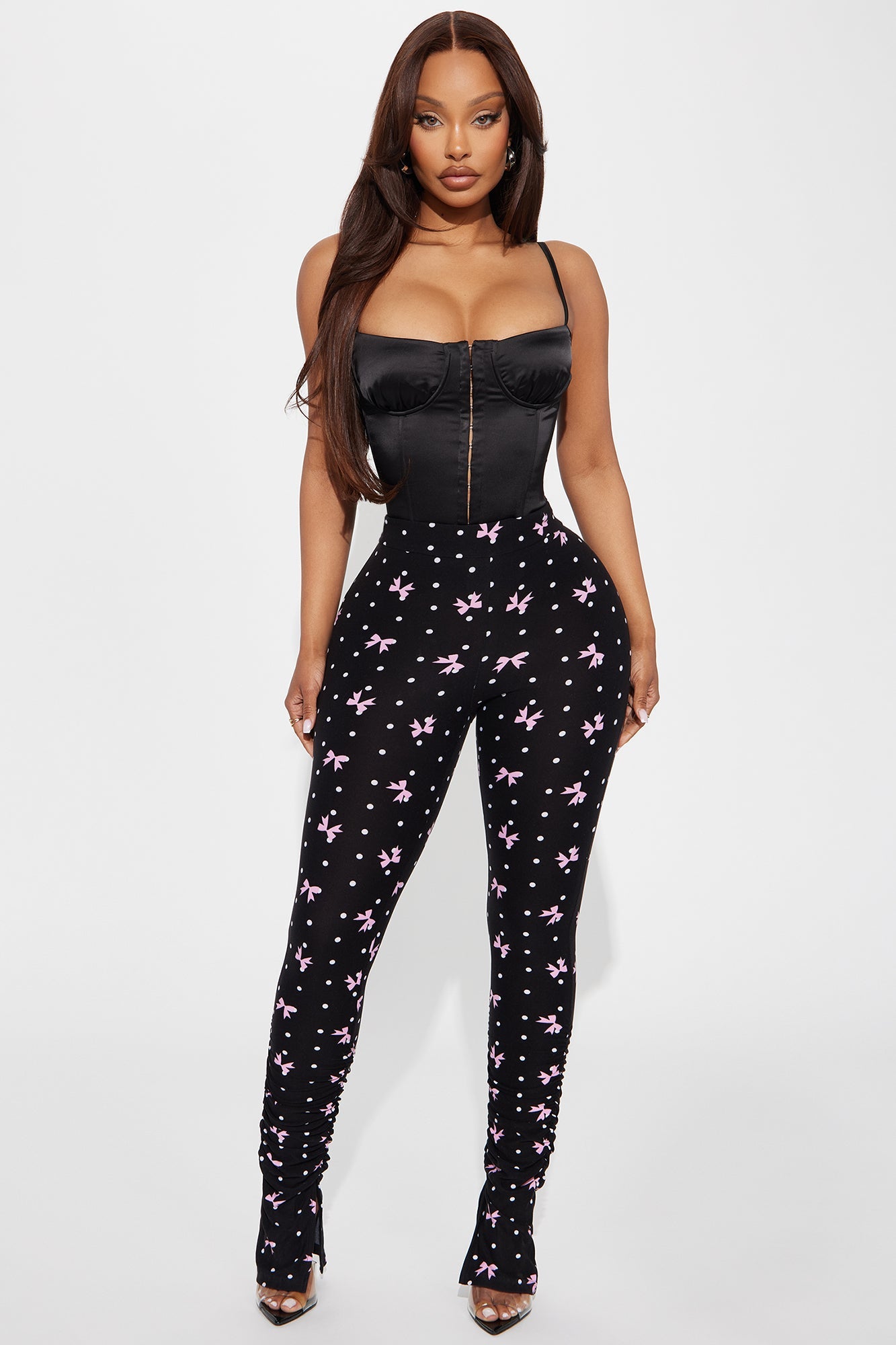 Bree Marie Polka Dot Stacked Legging - Black/combo