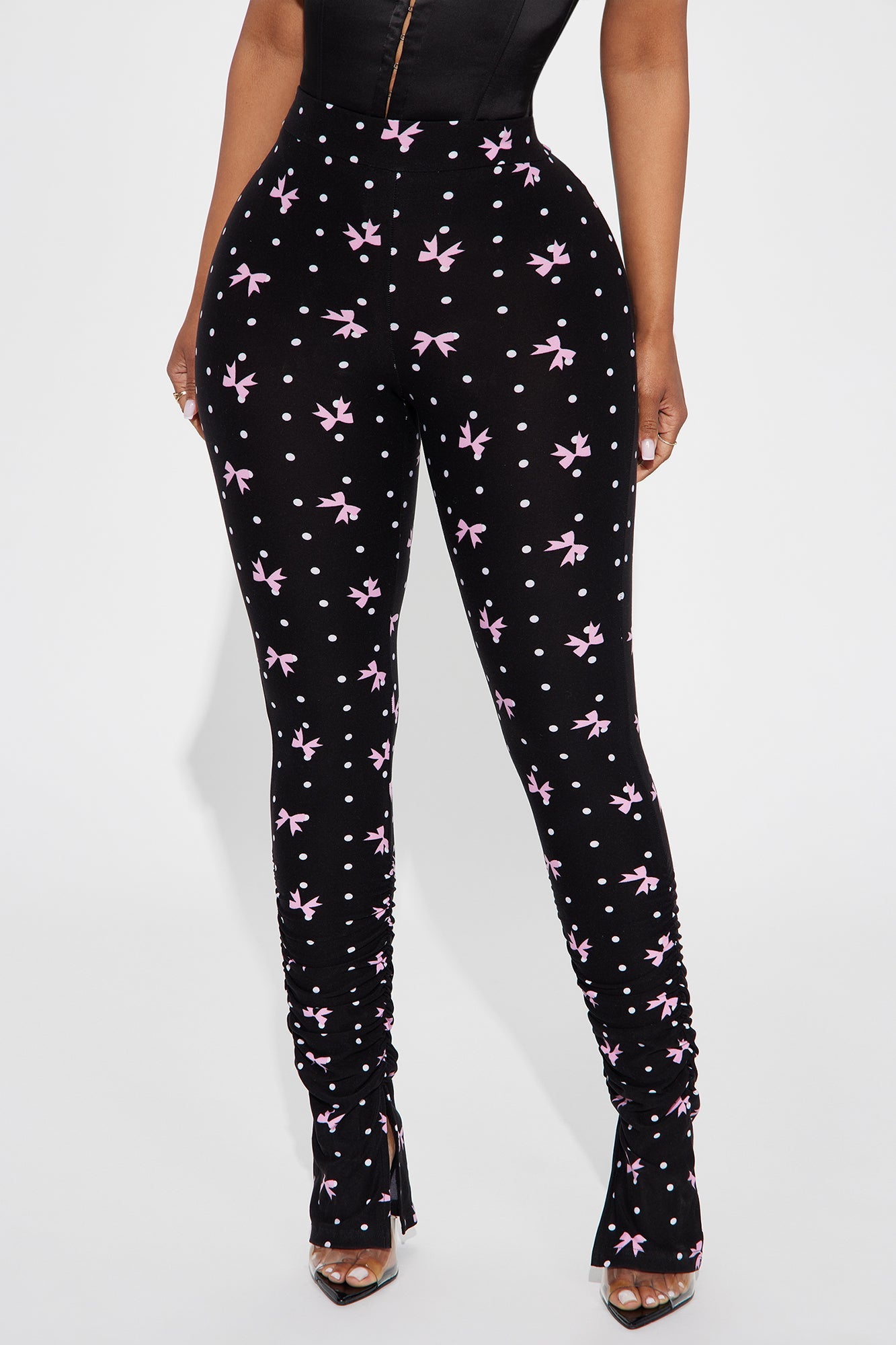 Bree Marie Polka Dot Stacked Legging - Black/combo