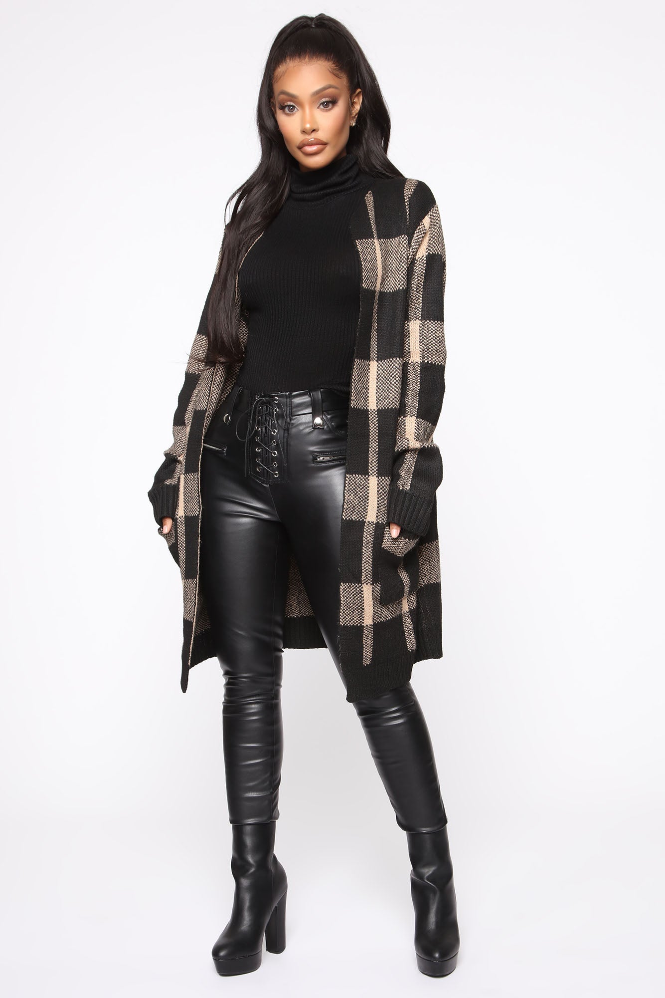 How You Plaid Me Cardigan - Taupe