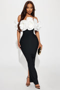 Rosetta Bandage Gown - Black/White