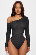 Naomi Ribbed Bodysuit - Black