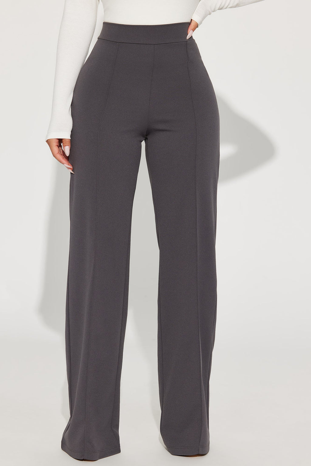 Petite Victoria High Waisted Dress Pants - Charcoal