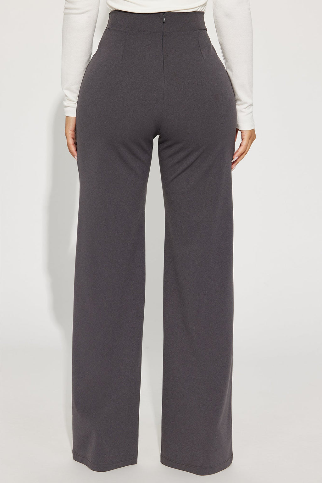 Petite Victoria High Waisted Dress Pants - Charcoal