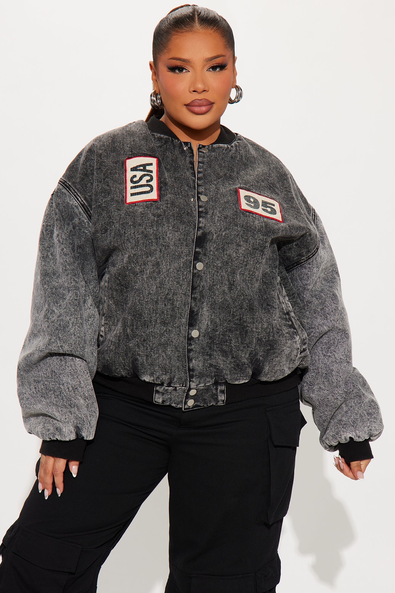 Made In Brooklyn Washed Bomber Jacket - Black Wash